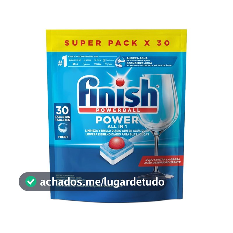 Finish Powerball Detergente para Lava Louças em Tabletes 30 unidades