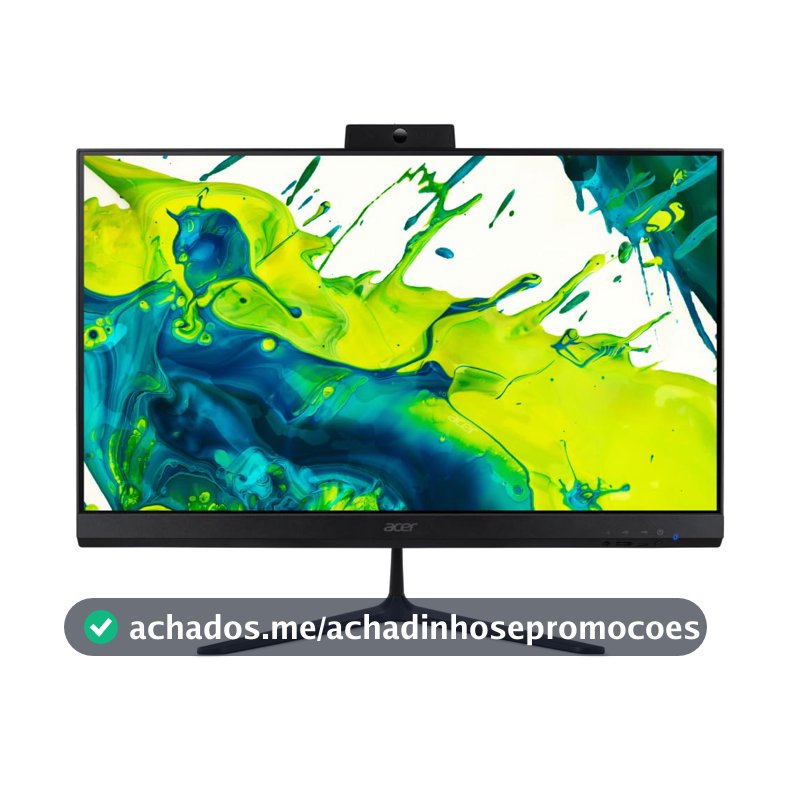 Computador Acer All In One C24-2YE13U5UNL-BR11 Intel Core i5-1334U de 13ª geração,16GB RAM 512 GB SSD, 23,8”, Full HD 120HZ, Webcam, Windows 11 Sem Teclado e Mouse