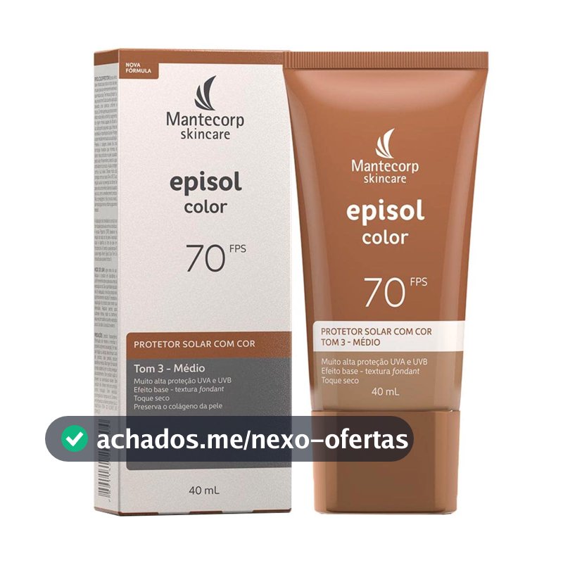 Protetor Solar Episol Color Fps 70 - Base Líquida 40ml - Cobertura Alta e Efeito Matte - Mantecorp