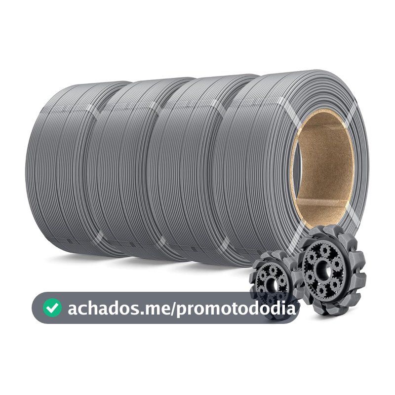 Creatorally Filamento PLA Fosco Alta Velocidade 1,75mm 4kg Cinza Refil