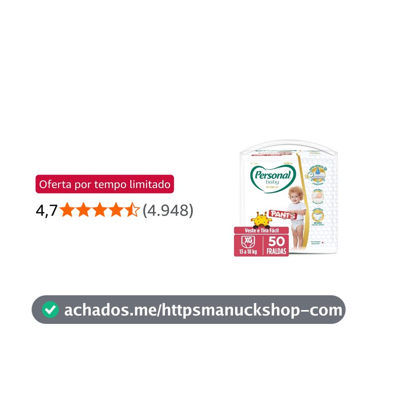 Personal Fralda Baby Premium Pants XG, 50 Unidades