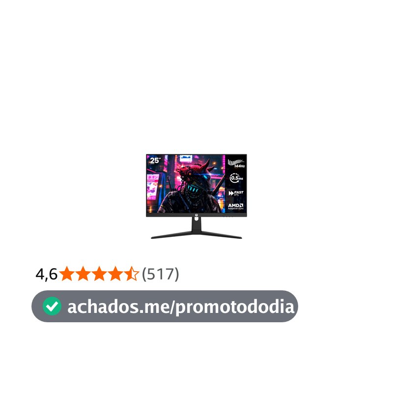 Haiz Monitor Gamer 25'' 144hz 0.5ms 1920x1080 Adaptative Sync FHD HDMI/DP IPS VESA