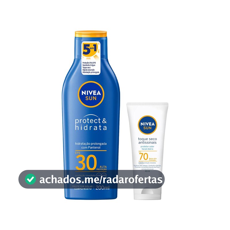 Protetor Solar Corporal e Facial NIVEA, Kit com 2 Unidades