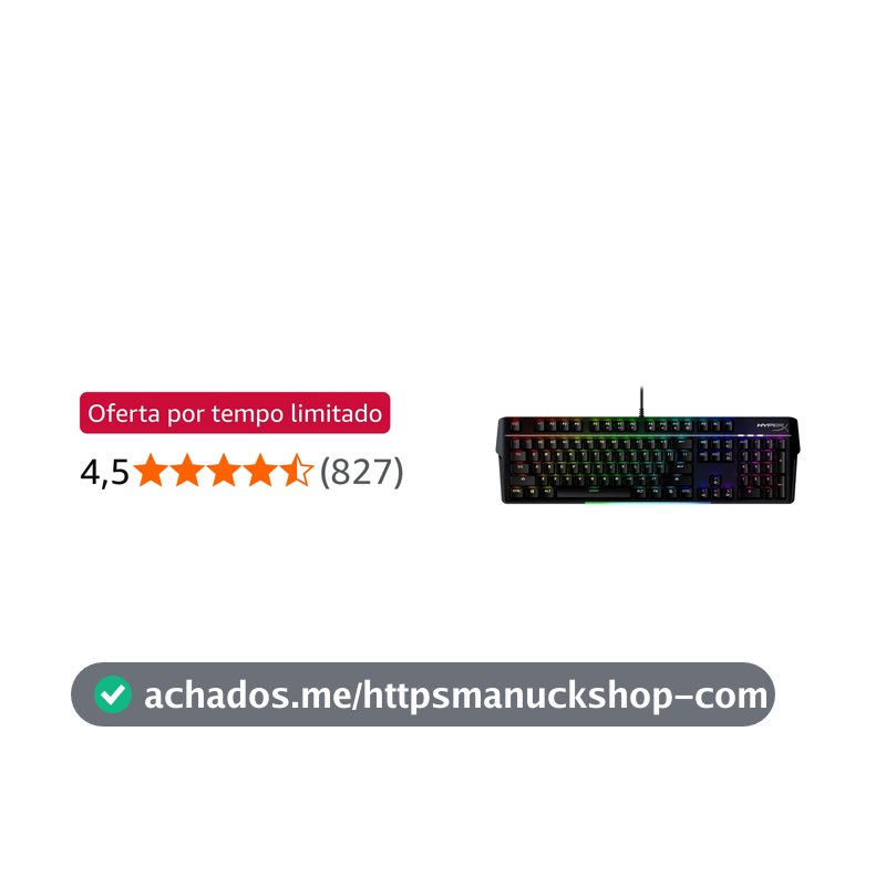 HyperX Alloy MKW100 - Mechnical Gaming Keyboard (US Layout), Modelo: 4P5E1AA#ABA, Cor: Preto