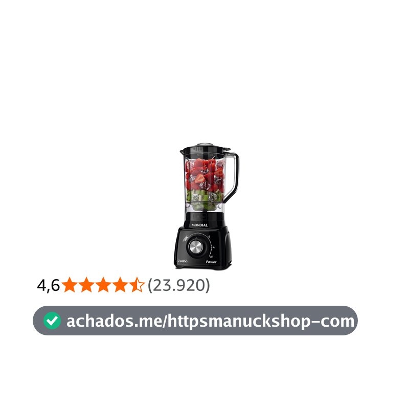 MONDIAL Liquidificador Turbo Power, Preto, 550W, 110V - L-99 FB