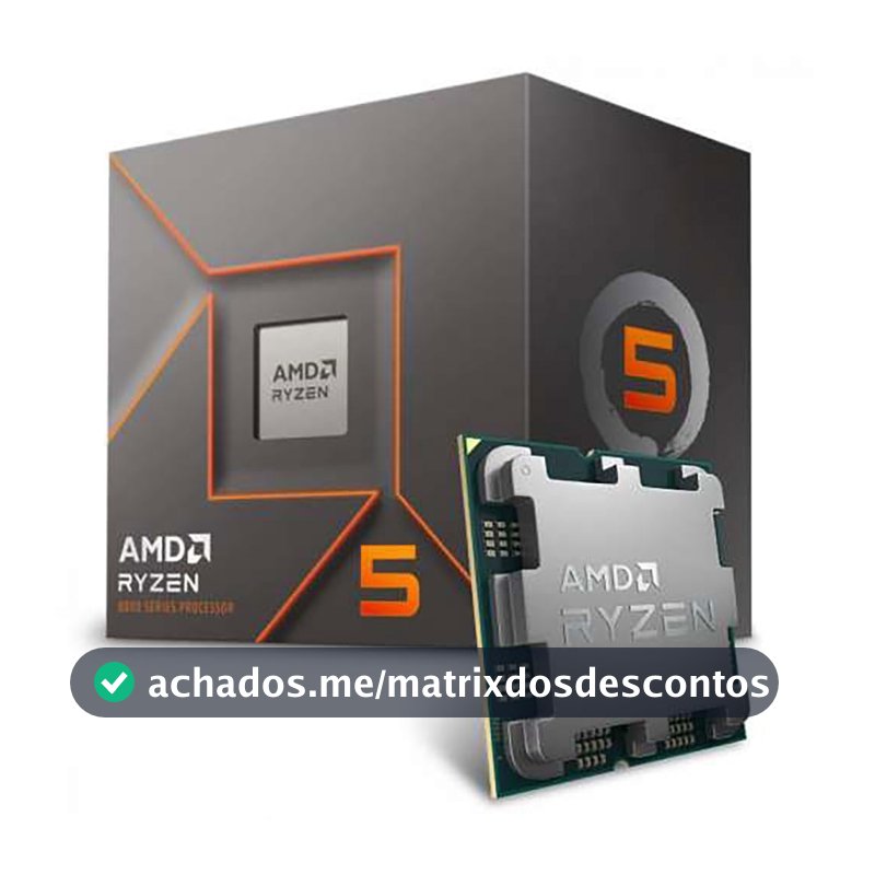 Processador AMD Ryzen 5 8400F (AM5/ 6 Cores/ 12 Threads/ 4.7 GHz/ 22MB Cache/Sem Vídeo/Com Cooler)