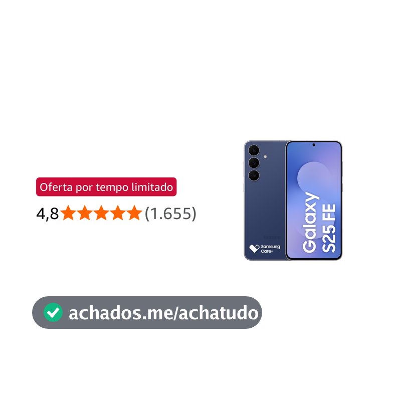 Celular Samsung Galaxy S25 FE 5G, 256GB, 8GB, Câmera Tripla - Azul Marinho