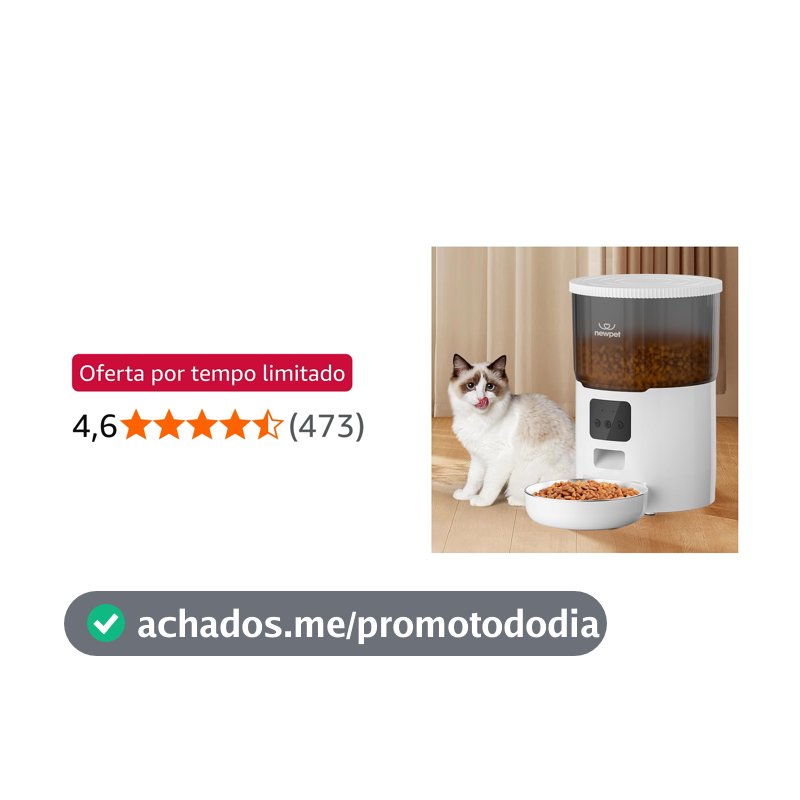 Alimentador Automático Pet, 4L Comedouro para Caes Fácil Comedouro Elevado para Caes, Controle de Aplicativo WiFi - Gravador de Voz