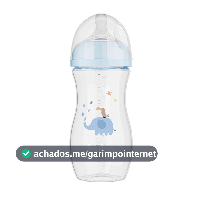 Buba, Mamadeira Easy Flow Elefante Azul 330ml