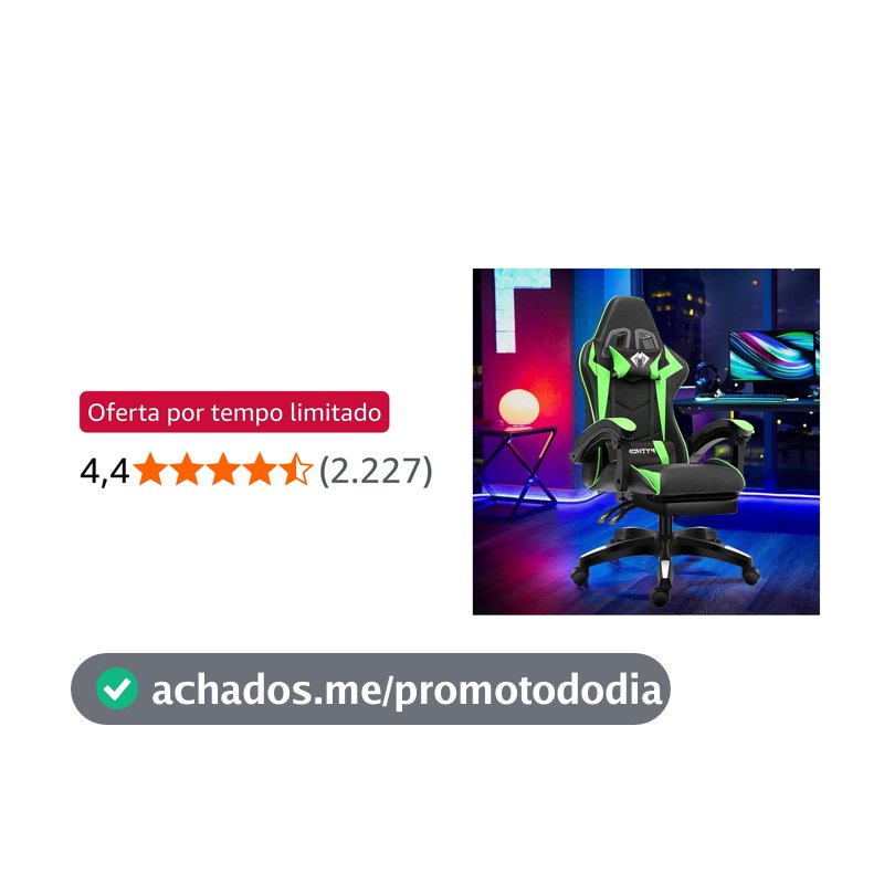 Cadeira Ergonomica Gamer Com Apoio Para Os Pés（Verde)
