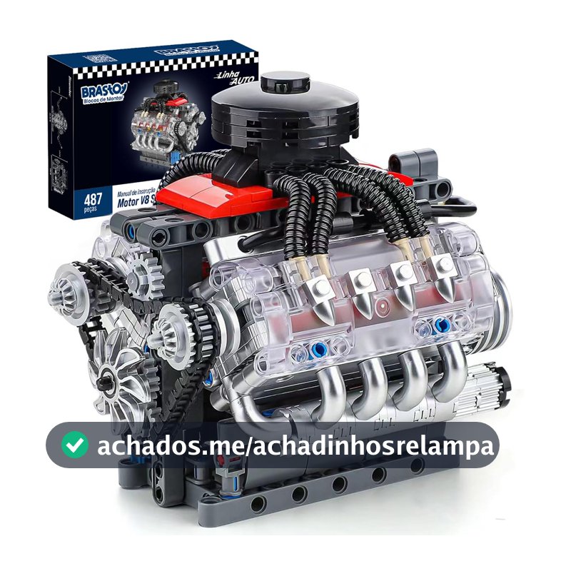 Blocos de Montar Construção de Motor V8 Modelo Brinquedos (487 Peças)