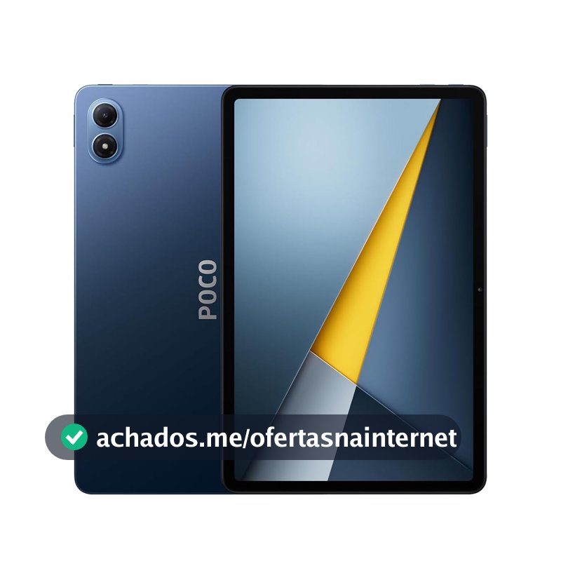 Tablet Xiaomi POCO Pad M1 WiFi 8+256GB, tela de 12,1" e 120 Hz, bateria de grande capacidade de 12000 mAh, processador Snapdragon 7s Gen 4, Azul