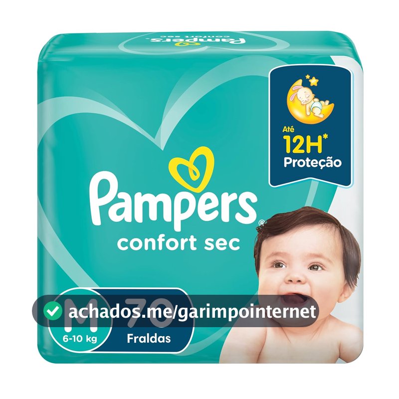 Fralda Pampers Confort Sec Tamanho M 70 Unidades