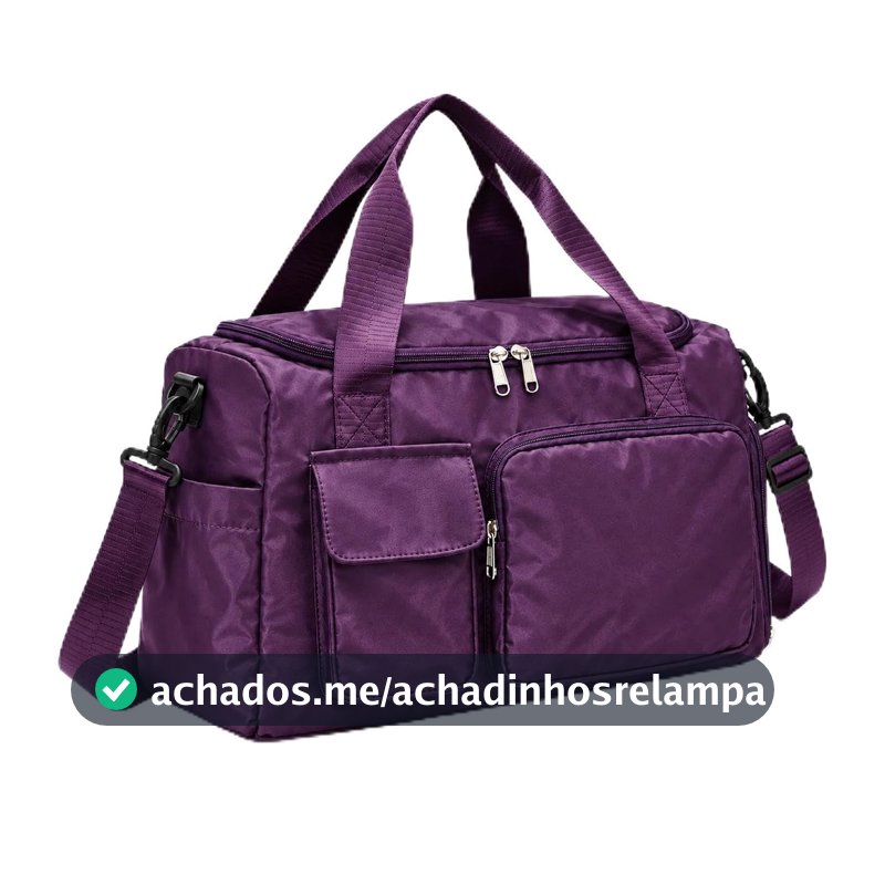 Bolsa Academia Viagem Feminina Multifuncional com Compartimento para Tênis, Bolso Impermeável e Alça para Mala