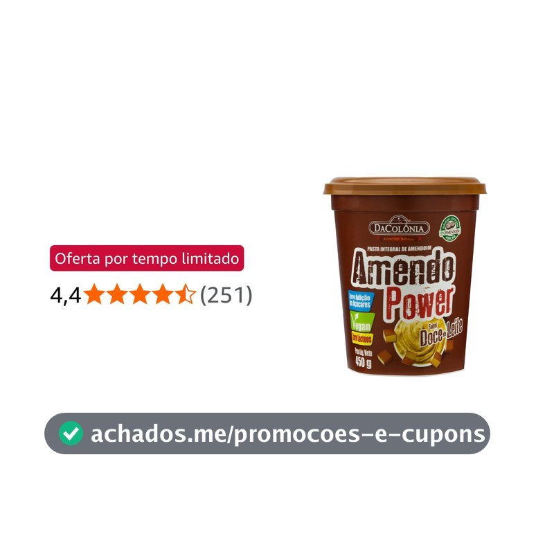 DaColônia AmendoPower Pasta de Amendoim Doce de Leite 450g
