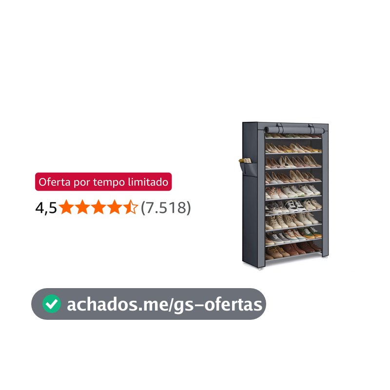 SONGMICS Sapateira com capa de tecido não tecido, prateleira de armazenamento de 9 camadas para 40 a 50 pares de sapatos, entrada, adequada para tênis, saltos altos, sapatilhas e botas, cinza RXJ36G01