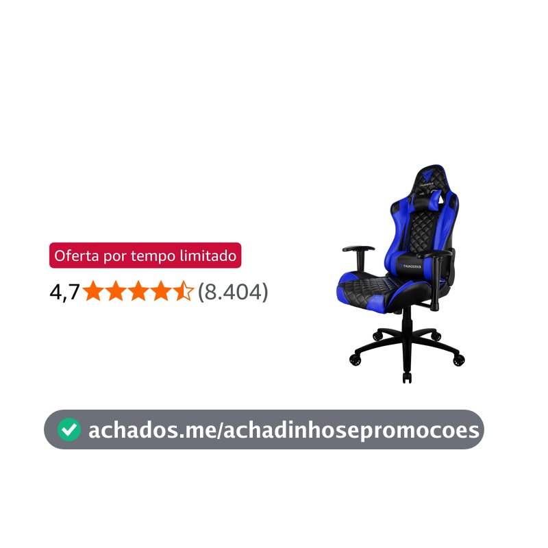 ThunderX3 Cadeira Gamer Profissional TGC12 Preta/Azul