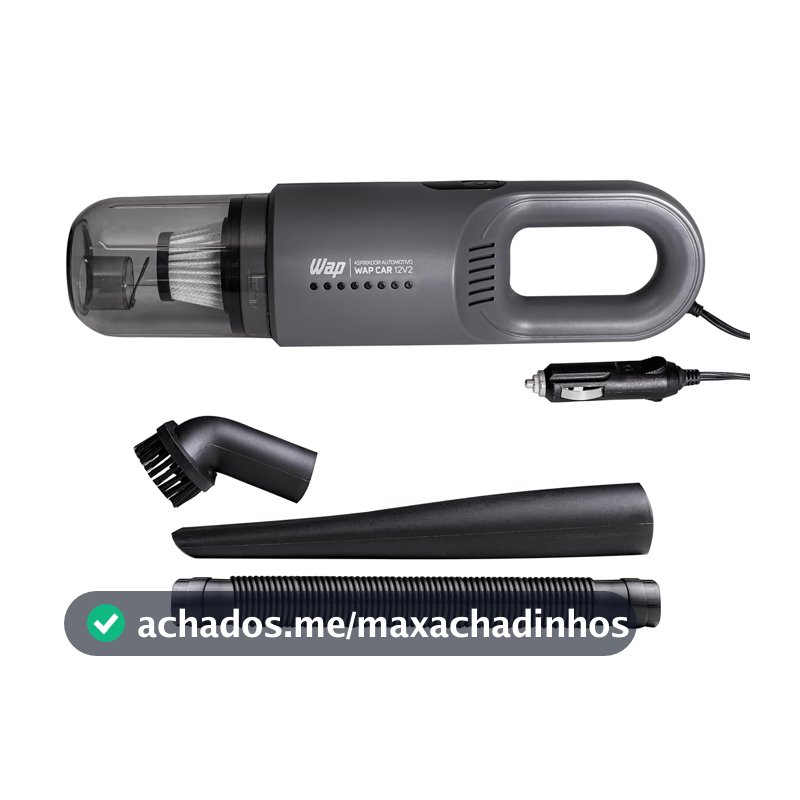 WAP Aspirador de Pó Automotivo Car 12V2, Portátil, 420ml, com Recipiente Removível e Filtro Lavável, 180W 12VDC