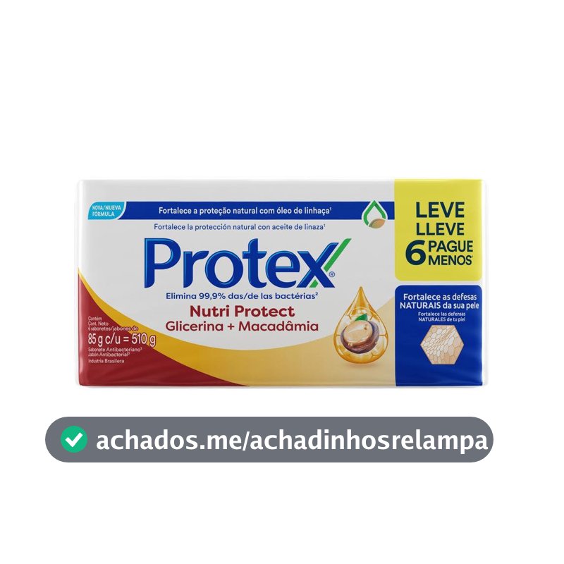 Sabonete em Barra Protex Nutri Protect Macadâmia 85g 6 unidades