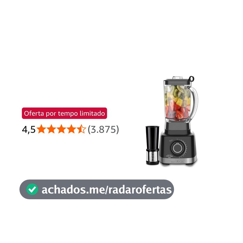 Liquidificador Turbo, Blq1300p, 1400W, 3L, Chumbo, 127v, Britânia