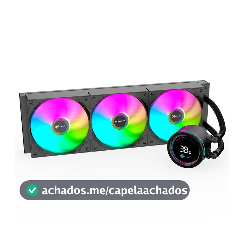 Water Cooler Kalkan Alpha 360mm com Display Integrado ARGB Preto Compatível Intel AMD KLK00048
