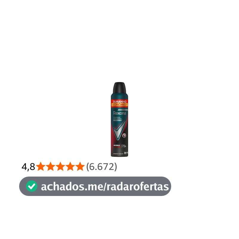 Rexona Antitranspirante Masculino Aerossol Antibacterial e Invisible 250 ML, Leve Mais Pague Menos, Embalagem Pode Variar
