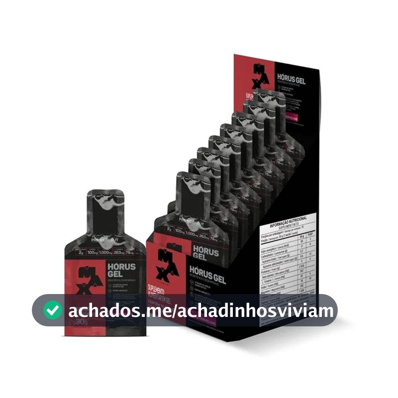 Gel Max Titanium Hórus, Frutas Vermelhas, 30g, Pack com 10 Unidades
