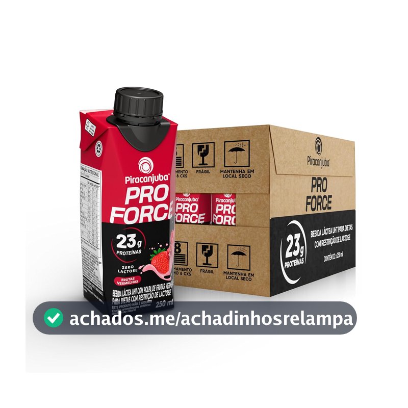 Bebida Proteica Piracanjuba ProForce, 250ml, Pack com 12 Unidades
