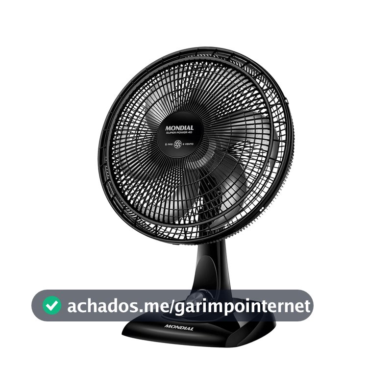 MONDIAL Ventilador de Mesa 40cm Super Power, Preto/Prata, 140W, 110V - VSP-40-B