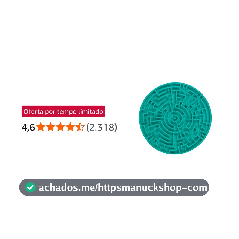 Pet Games Labirinto Verde-Água P -Tapete Para Lamber E Comedouro Para Cães