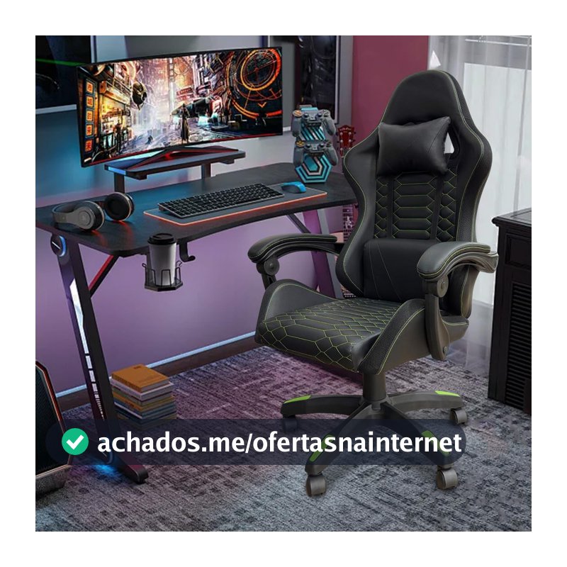 Cadeira Gamer Ergonômica com Estrutura Reforçada, Reclinação 90°-150°, Apoio de Braço Sincronizado e Suporte Lombar Ajustável – Conforto para Jogos e Home Office