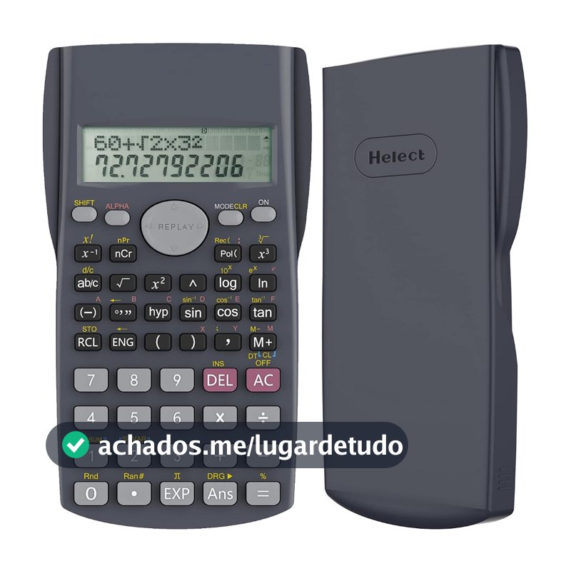 Helect Calculadora científica de duas linhas, adequada para escola e profissão, preta