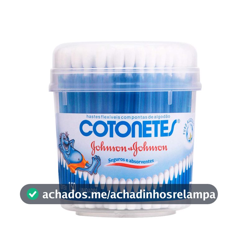 Cotonetes de Algodão com Hastes Flexíveis, Pote com 150 Unidades