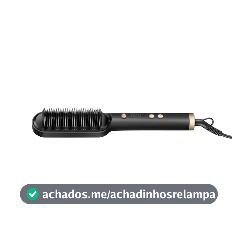 MONDIAL, Escova Alisadora Black Gold Argan, Preto/Champagne, 47W, Bivolt - EA-06