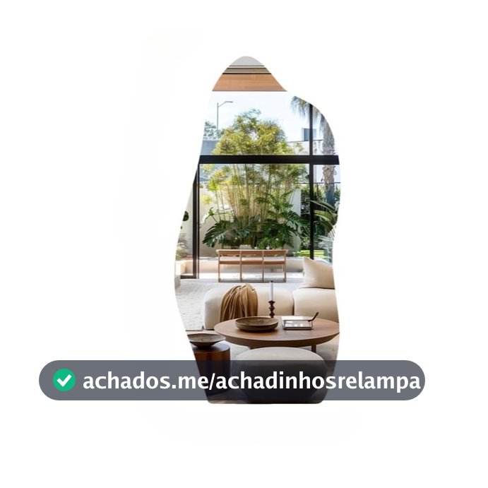 Espelho Orgânico Grande Com Borda em Couro 100x50 Corpo Inteiro Decorativo, Espelho Decorativo Moderno e Elegante, Ideal para Quarto, Sala(70X30 SEM MOLDURA)