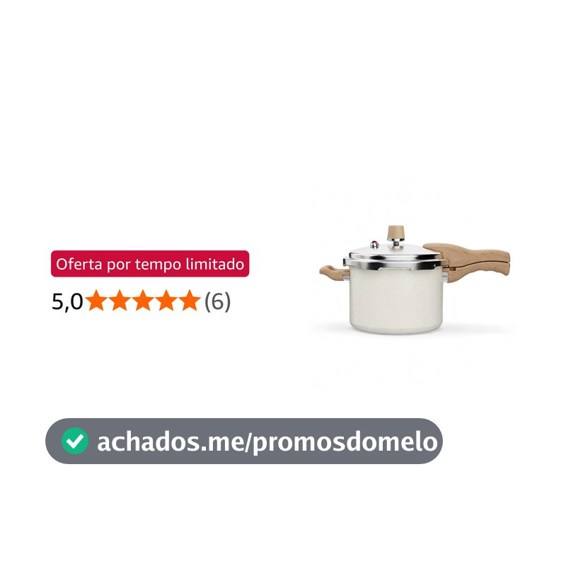 Panela De Pressão 4,4L Antiaderente Cerâmico Indução - Oikos