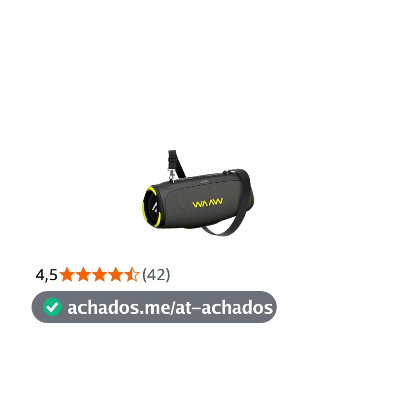 WAAW by Alok Caixa de Som Bluetooth Boom 110 À Prova D'Água e Até 26 Horas de Autonomia, Boombox Tecnologia TWS 40W RMS