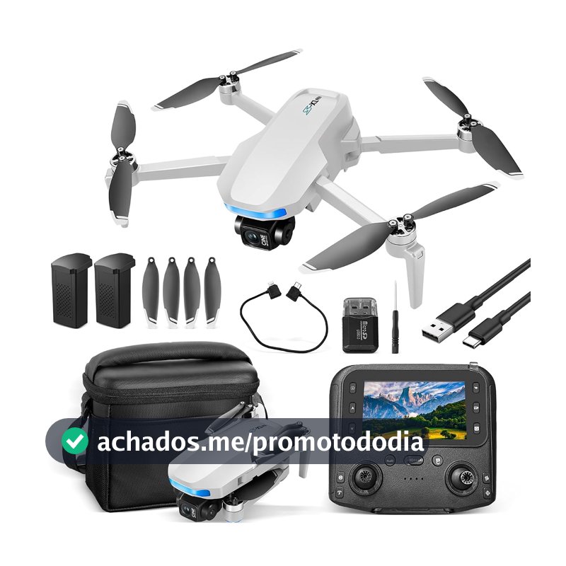 Drone com Câmera 4K HD, Drone Profissional GPS 1080p com 2 Baterias 7.4V 1600mAh, Dobrável Mini Controle Remoto DroneQuadricóptero com Bolsa de Transporte (S-X1)