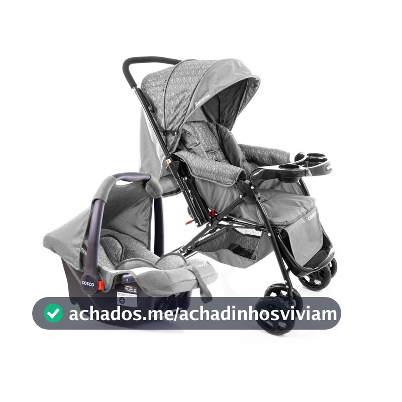 Cosco Kids, Travel System Reverse, Cinza Rajado