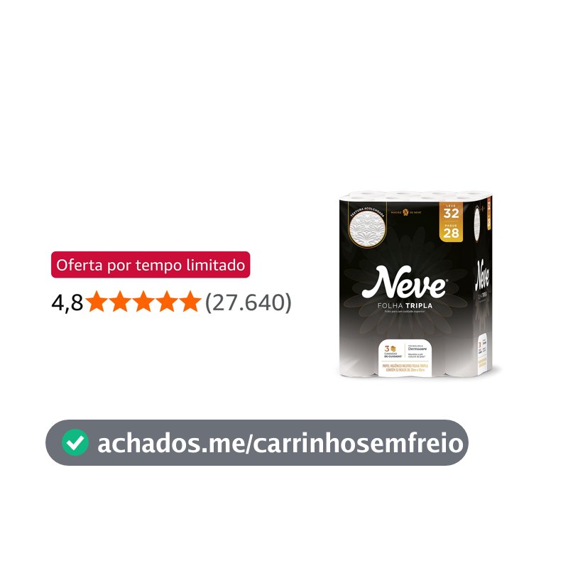 Papel Higiênico Neve Supreme Folha Tripla Leve 32 Pague 28 20 Metros