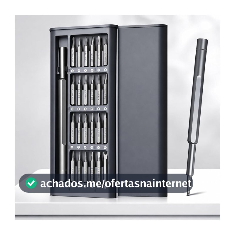 Kit Chaves de Precisão 24 em 1 Premium Magnéticas – Aço S2 Ultra Resistente, Case Compacta Portátil, Ideal para Celular, Notebook, Console, Relógio, Drone e Eletrônicos