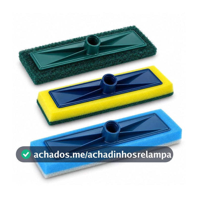 Kit 3 Esponjas de Limpeza para Rodo Abrasiva Vidros e Azulejos