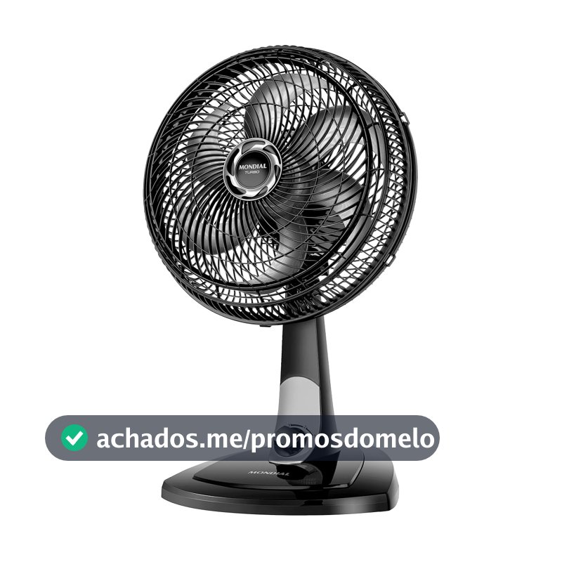 MONDIAL Ventilador de Mesa 30cm Turbo, Preto/Prata, 60W, 110V - VT-30-NB