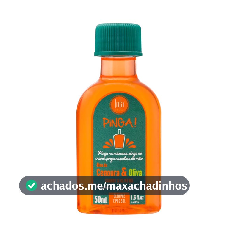 Pinga Cenoura e Oliva Óleo 50ml , Lola Cosmetics