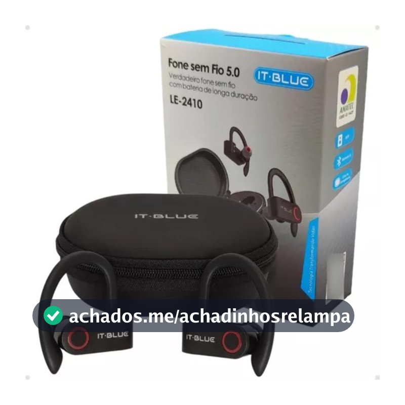 Fone de Ouvido Bluetooth Para Corridas, 96 Horas para Reprodução, Design Esportivo com Display de Led, Gancho De suporte Que Não Cai, Com Microfone Embutido, Perfeito Para Treinos - Premium