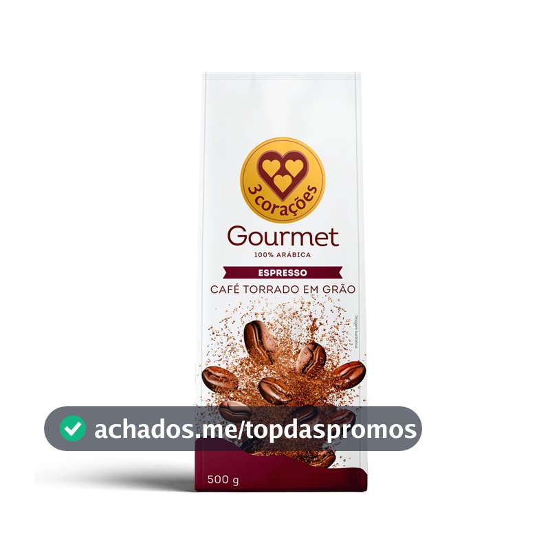 3 Corações Café Torrado em Grãos Espresso Gourmet, 500g