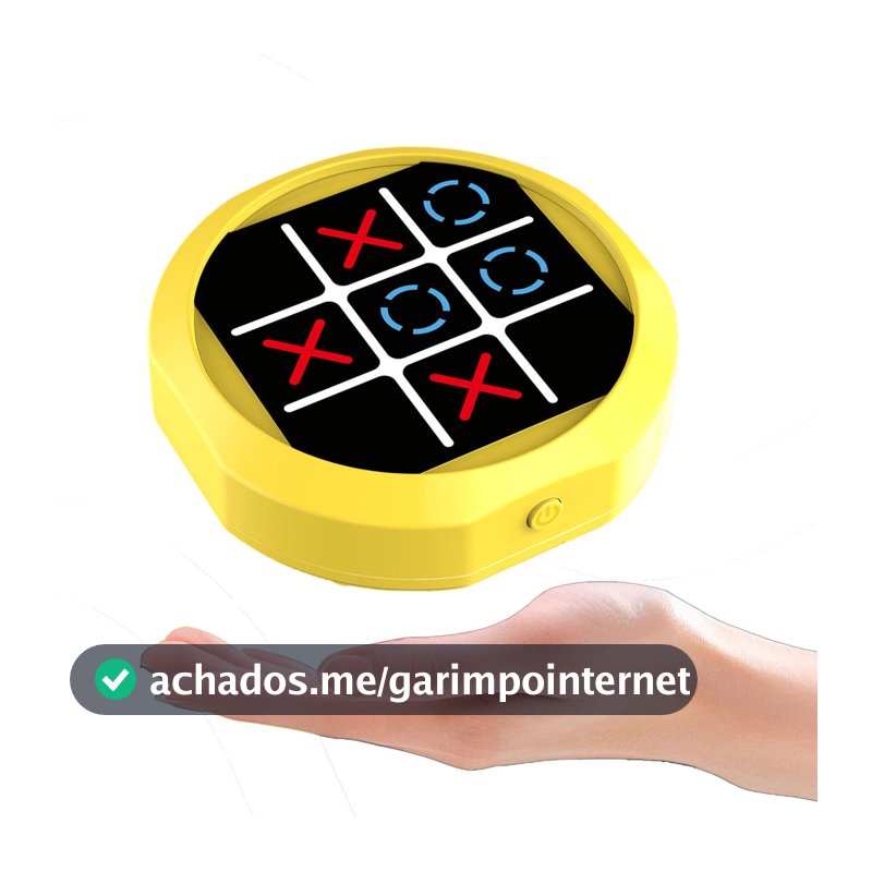 Jogo da Velha Eletrônico 3 em 1 Infantil, Jogo de Memória e Toupeira, Brinquedo Educativo de Raciocínio Lógico, Tela Touch, Portátil, Recarregável USB-C, Luzes Sons Musicas (Amarelo Solzinho)