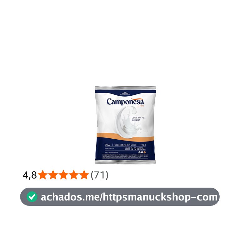 Camponesa - Leite em Pó Integral 400g