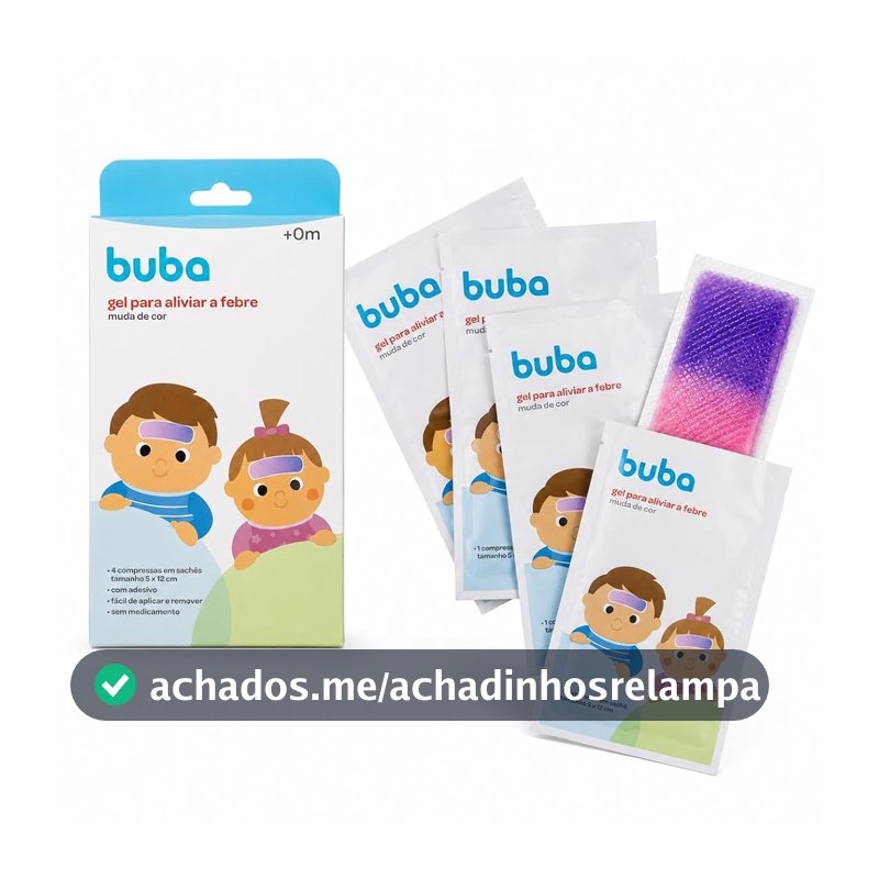 Buba Adesivo Gel para Testa Infantil, Atóxico, Compressa de Alívio Xo Febre, Muda de Cor, para Vacina