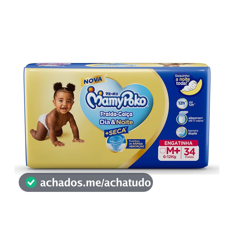 MamyPoko Fralda-Calça Dia&Noite M 34 Unidades